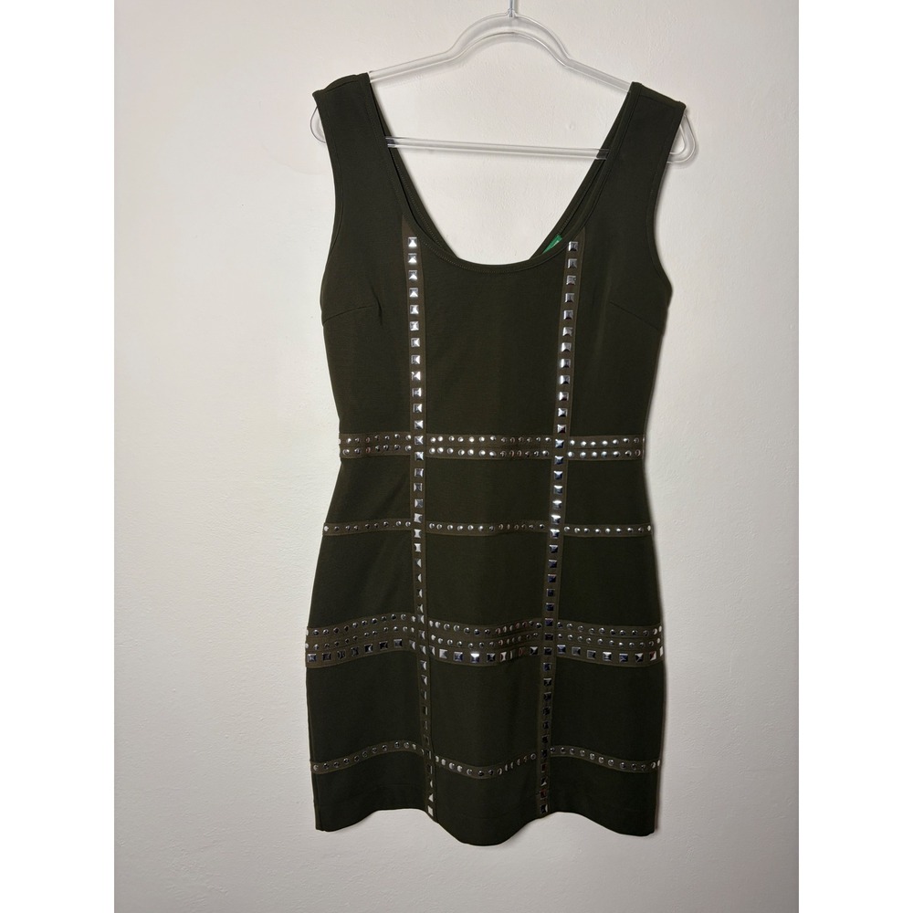 Walter by Walter Baker Brown Studded Bodycon Mini Dress Size M Sleeveless